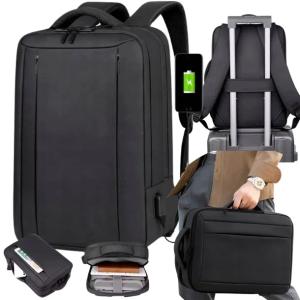 PLECAK NA LAPTOPA BIZNESOWY USB POJEMNY MIEJSKI MĘSKI BAGAŻ PODRĘCZNY 3w1