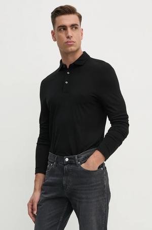 BOSS longsleeve z domieszką wełny