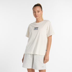 Koszulka damska New Balance WT51541SST – beżowa