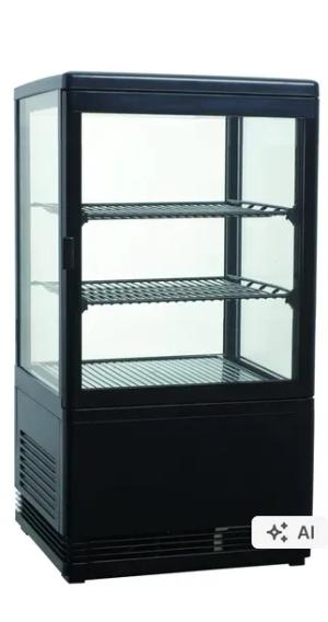 Witryna chłodnicza nastawna czarna z oświetleniem LED, 58 l, 428x386x810 mm