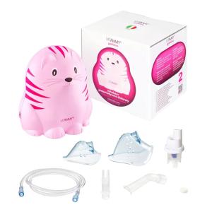 INHALATOR NEBULIZATOR DLA DZIECI VITAMMY GATTINO PINK RÓŻOWY KOTEK 2 MASKI