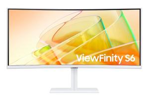 Samsung Monitor 34 cale ViewFinity S65CT VA 3440x1440 UWQHD 21:9 1xHDMI 1xDP 2xTB 4.0(90W/15W) 3xUSB 3.0 LAN 5ms 100Hz HAS głośniki zakrzywiony biały