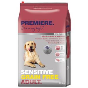 PREMIERE Sensitive sucha karma dla psa Adult Grain Free Wołowina z ziemniakami 12 kg