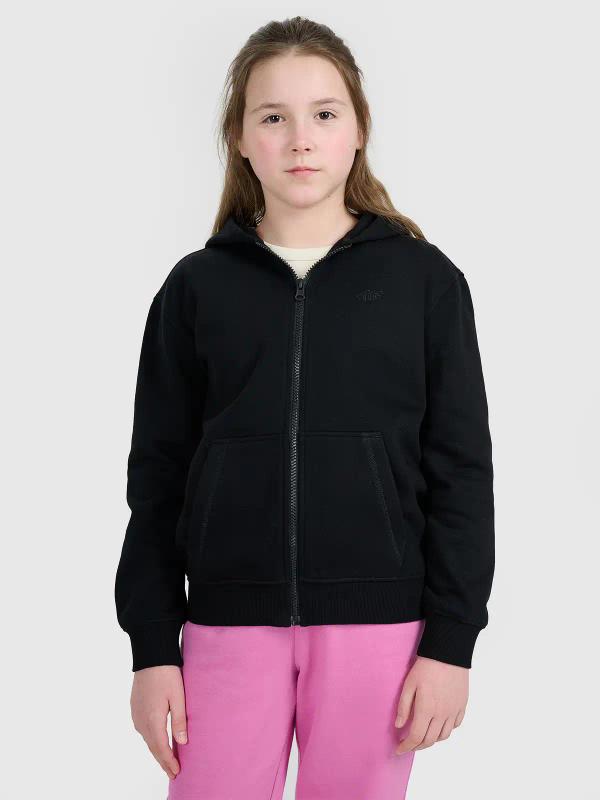 4F bluza dla dziewczynki rozpinana z kapturem 4FJWMM00TSWSF1861 czarny (134)