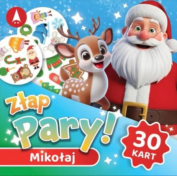 Złap pary Mikołaj Ale Pary Świąteczne Gra Karciana Znajdź Parę Mikołajki