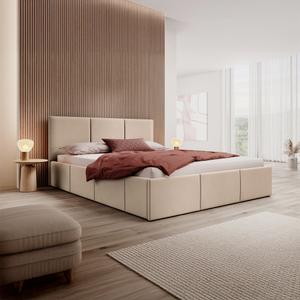 Łóżko tapicerowane z pojemnikiem SFG0159 | 180x200 | Welur | Beż #6
