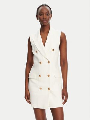 Elisabetta Franchi Sukienka koszulowa AB85352E2 360 Biały Regular Fit