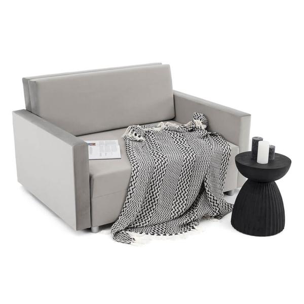 Sofa dwuosobowa z funkcją spania LOPEZ II | Welur szary