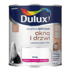 Farba akrylowa Dulux Szybka Odnowa Okna i Drzwi 0,75 l biały