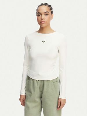 Roxy Longsleeve ERJKT04364 Biały Slim Fit