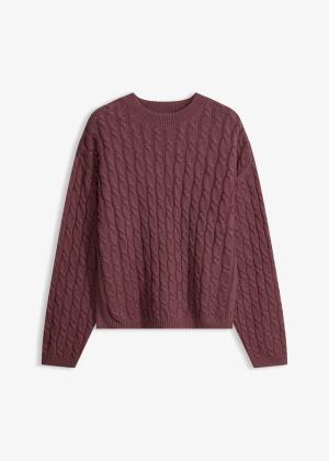 Sweter ze wzorem warkoczowym
