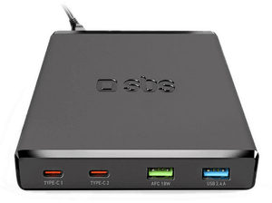 Stacja ładująca SBS 75W 2x USB-C, USB-A GaN Czarny