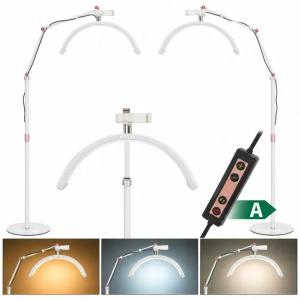 Lampa LED Kosmetyczna MOON Łuk 20W Do Rzęs Stojąca Biała 160 cm