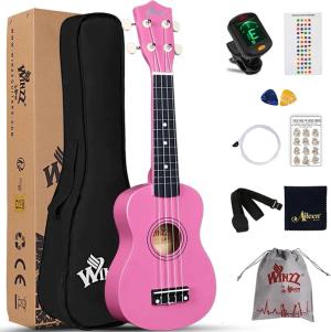 UKULELE SOPRANOWE DLA DZIECI DO NAUKI ŁADNY BOGATY ZESTAW AKCESORIA PREZENT