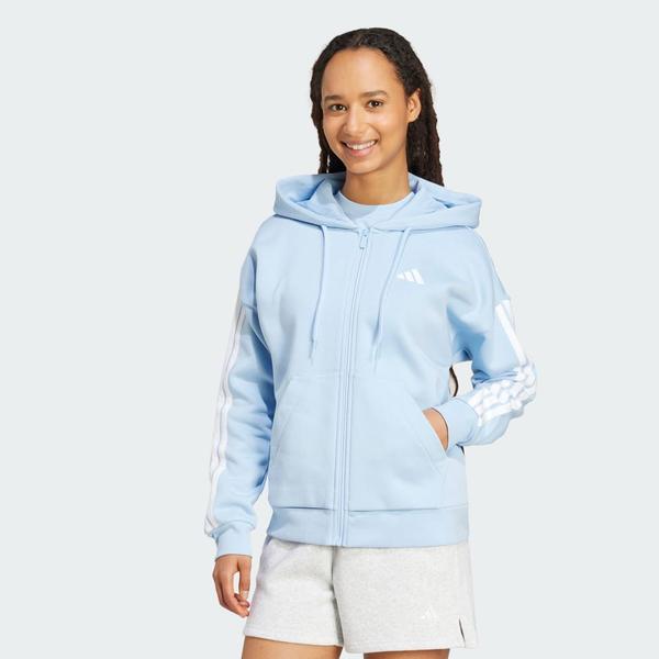 Bluza z kapturem Essentials z polaru z 3 paskami i suwakiem na całej długości