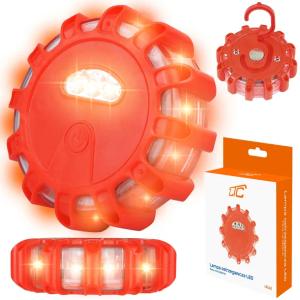LAMPA OSTRZEGAWCZA FLARA KOGUT STROBOSKOP 15 LED MAGNES PLECAK EWAKUACYJNY