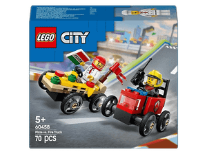 Klocki LEGO City Zestaw wyścigówek: pizza kontra wóz strażacki 60458 Wielokolorowy