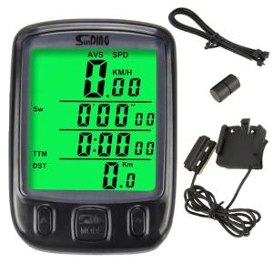 LICZNIK ROWEROWY PRĘDKOŚCIOMIERZ KM/H PRZYWODOWY LCD WODOODPORNY 14 FUNKCJI