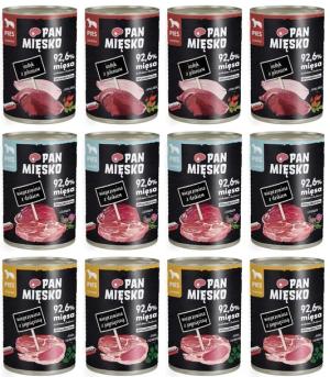 Pan Mięsko mokra karma dla PIES DOROSŁY MIX MIESNYCH 12x400g