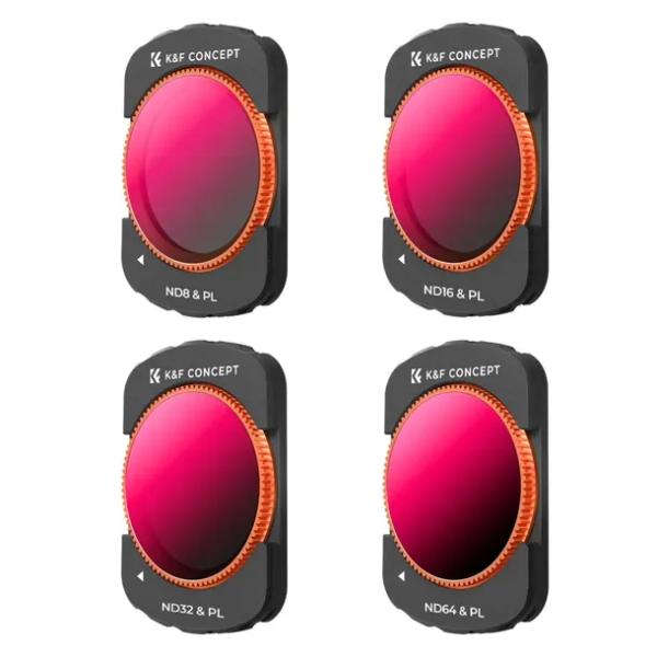 Zestaw filtrów CPL ND PL ND8 + ND16 + ND32 + ND64 do DJI Osmo Pocket 3 K&F