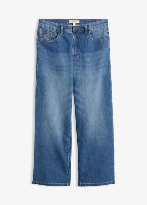 Jeansy wide leg, średni stan
