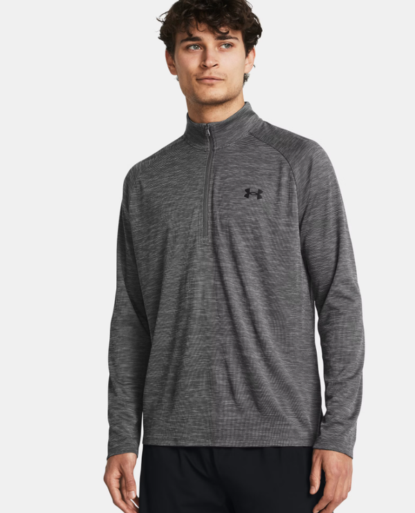 UNDER ARMOUR koszulka z długim rękawem longsleeve z zamkiem UA Tech szara (S)