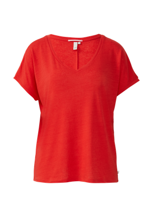 Luźny T-shirt z mieszanki lnu
