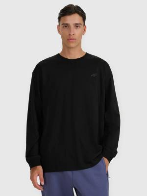 4F koszulka z długim rękawem męska longsleeve 4FWAW25TLONM481 czarna (XL)