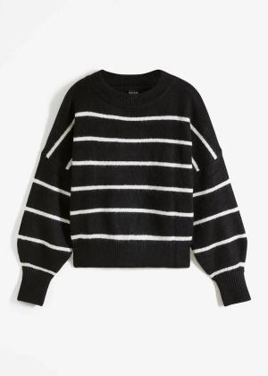 Sweter w paski o kroju oversize