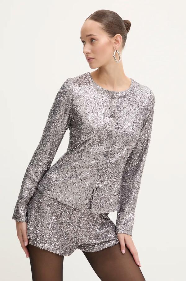 Never Fully Dressed koszula Gunmetal Alexa Sequin Cardigan