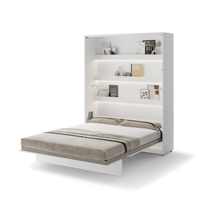 Półkotapczan pionowy BC-12 Bed Concept 160x200 cm 160x200 cm | Biały połysk | składany | funkcjonalny | oszczędność przestrzeni