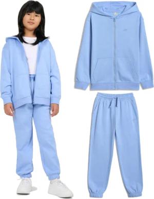 Dziewczęcy dres 4F komplet bluza + spodnie niebieski 33S 134 cm