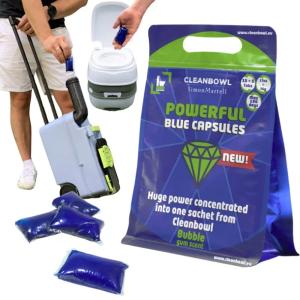 CLEANBOWL TABLETKI SASZETKI DO TOALET KEMPINGOWYCH TURYSTYCZNYCH BLUE 20SZT