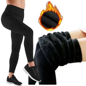 OCIEPLANE LEGGINSY Maskujące DAMSKIE z Futerkiem L/XL LEGINSY Zimowe Ciepłe