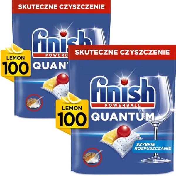 Finish Zestaw Quantum Kapsułki do Zmywarki Lemon Cytryna 2x 100 Sztuk