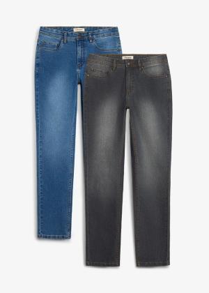 Lekkie jeansy regular fit, straight (2 pary)