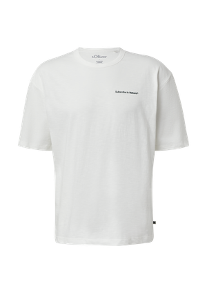 T-shirt z nadrukiem o luźnym kroju i strukturze przędzy płomieniowej