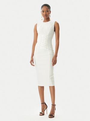 Elisabetta Franchi Sukienka koktajlowa AB76252E2 360 Biały Slim Fit