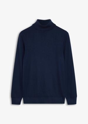 Cienki sweter z golfem z domieszką wełny merino