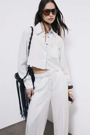 Koszula denim cropped
