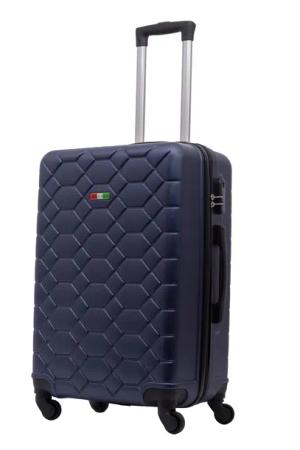 Walizka średnia M Bagia Amsterdam twarda ABS 60 l granatowa z zamkiem TSA