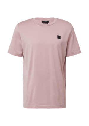 T-shirt wykonany z merceryzowanej bawełny z naszywką z metką