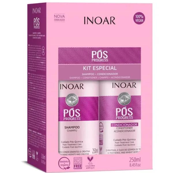 Inoar Pos Progress Duopak Szampon Odżywka 2x250ml Po KERATYNIE