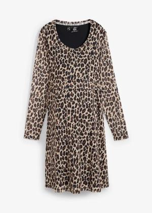 Sukienka ciążowa i do karmienia 2 w 1, w cętki leoparda