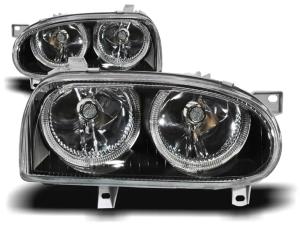 LAMPY VW GOLF 3 III 91-97R ANGEL EYES RINGI FK BLACK