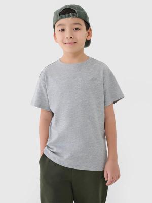4F koszulka bawełniana t-shirt dla chłopca 4FJWMM00TTSHM2330 biała (152)