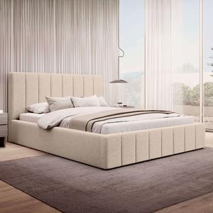 Łóżko tapicerowane SF1069 | 180x200 | Boucle | Beż