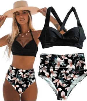 STRÓJ KĄPIELOWY DWUCZĘSCIOWY BIKINI WIĄZANIE / L