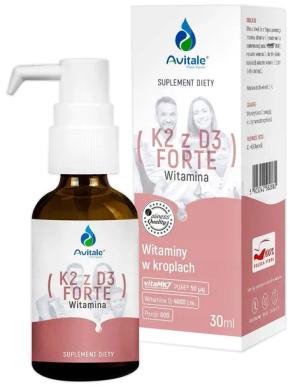 Avitale WITAMINA K2MK-7 + D3 FORTE krople Aliness Oliwa z oliwek K D E 30ml
