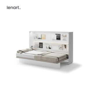 Półkotapczan poziomy BC-05 Bed Concept 120x200 cm 120x200 cm | Biały | składany | funkcjonalny | oszczędność przestrzeni